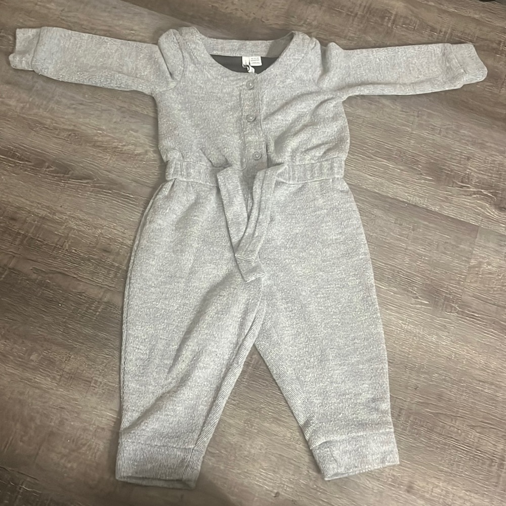 Janie and Jack Heather grey one piece outfit